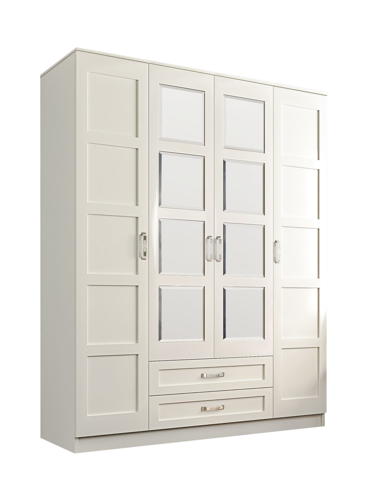 Dulap Hanah Home, PAL melaminat, 140 x 52 x 180 cm, alb mat, 167RAB1142 — imaginea 4