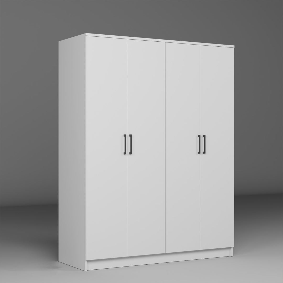 Dulap Hanah Home, PAL melaminat, 140 x 51.8 x 180 cm, alb, 350MWD1139 — imaginea 4