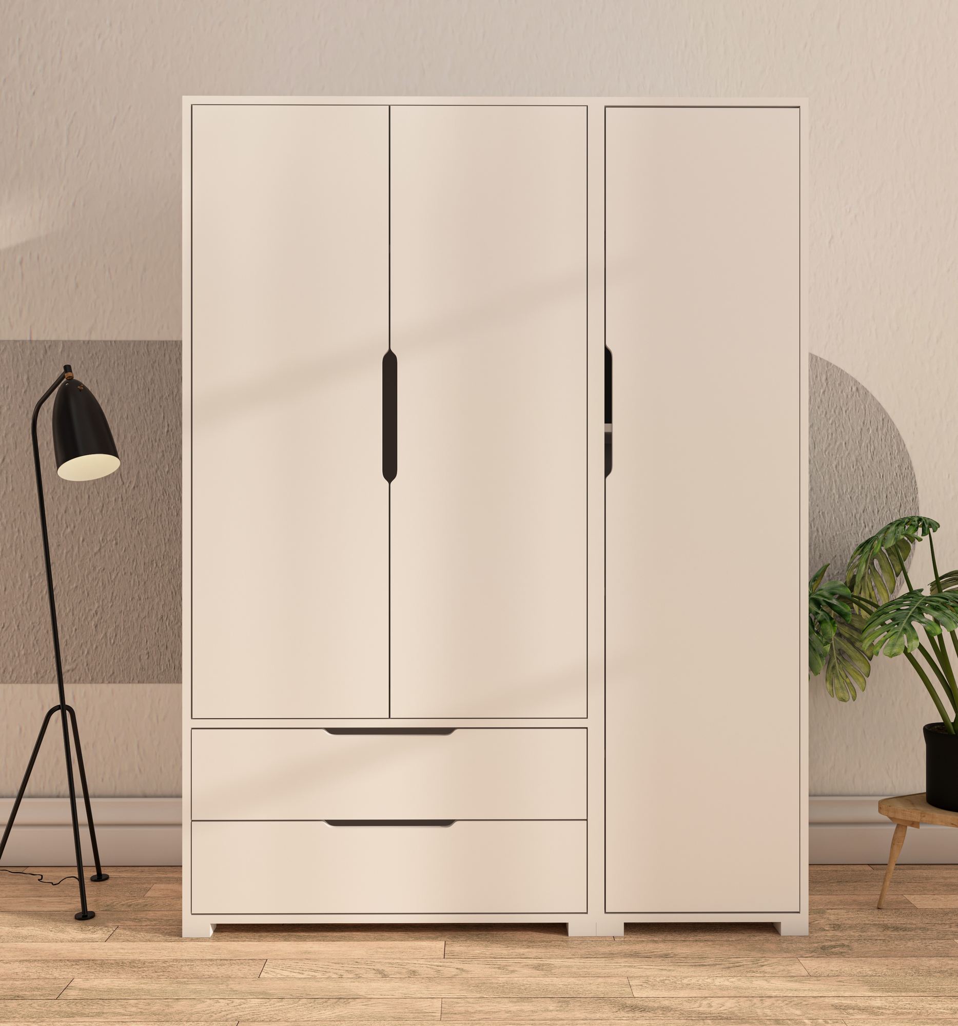 Dulap Hanah Home, PAL melaminat, 137 x 45 x 183 cm, alb, 469ORN1118 — imaginea 6