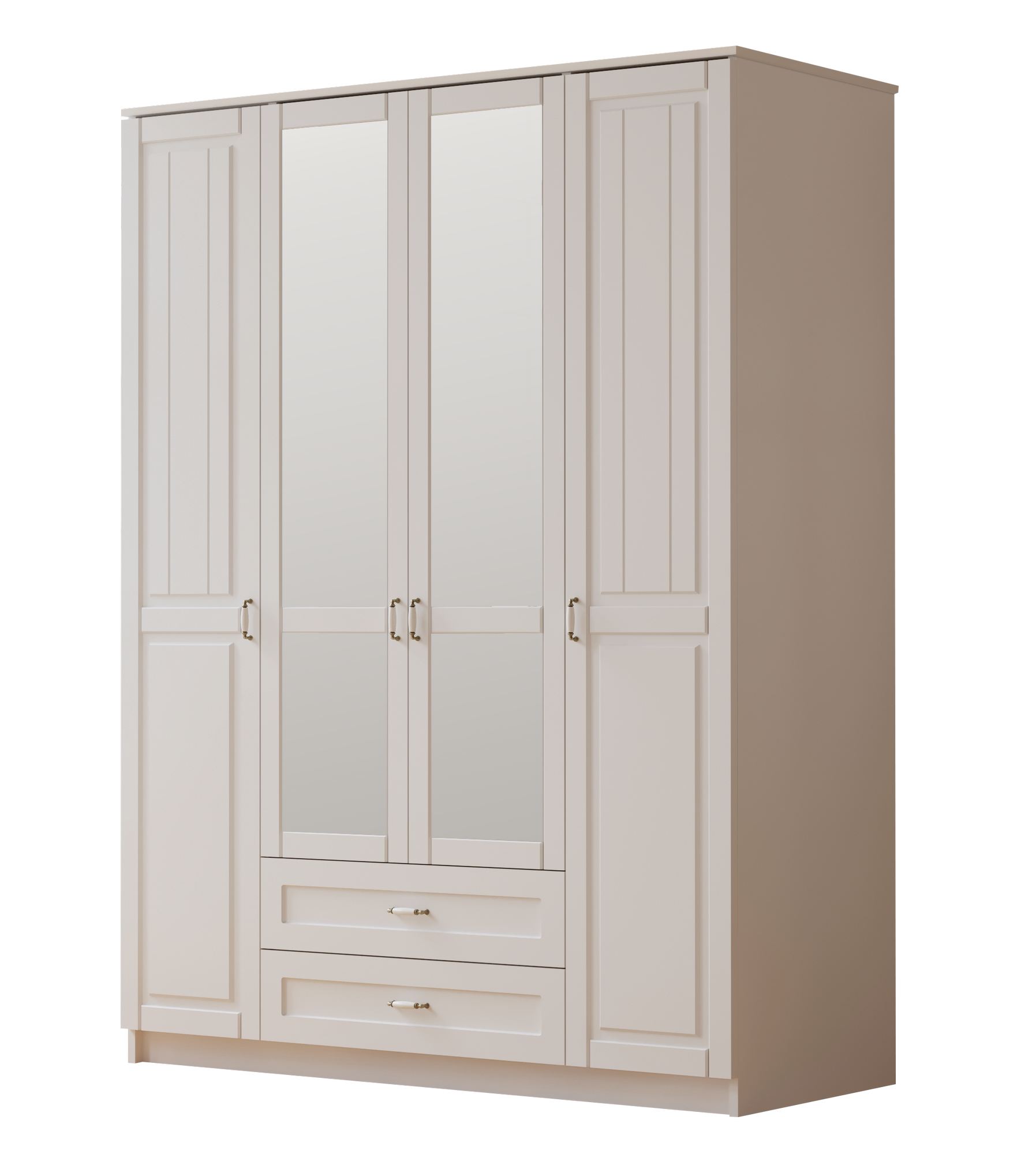 Dulap Hanah Home, PAL melaminat, 140 x 52 x 184 cm, alb mat, 167RAB1164 — imaginea 4