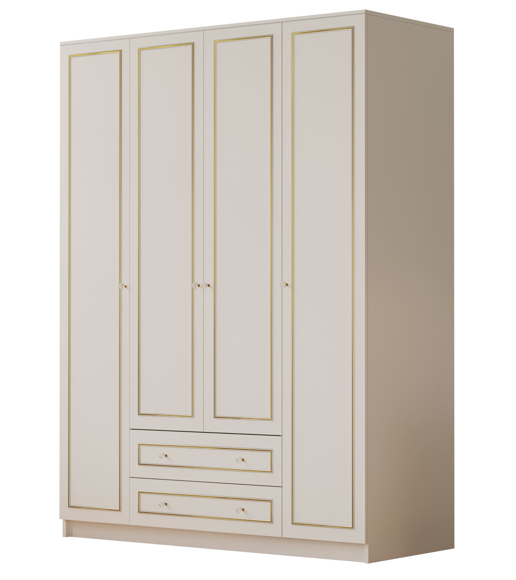Dulap Hanah Home, PAL melaminat, 140 x 52 x 180 cm, alb mat, 167RAB1148 — imaginea 4
