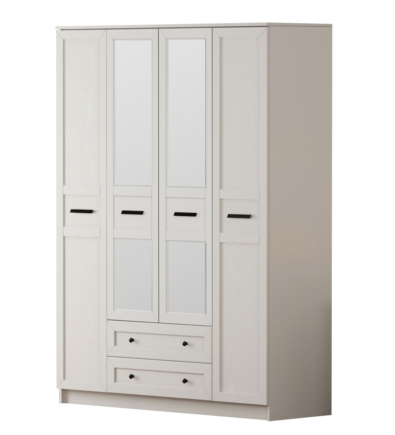 Dulap Hanah Home, PAL melaminat, 140 x 52 x 184 cm, alb mat, 167RAB1168 — imaginea 2