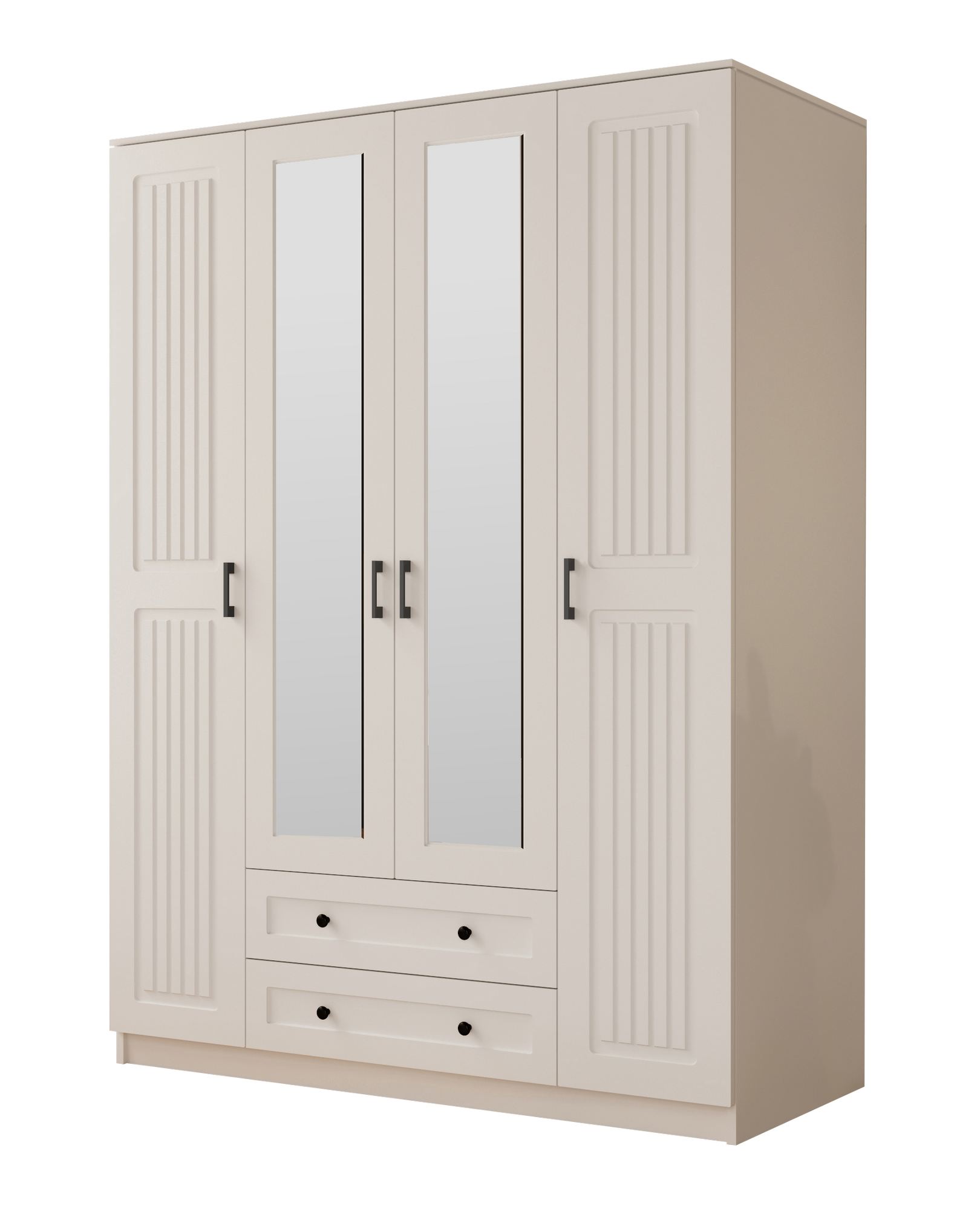 Dulap Hanah Home, PAL melaminat, 140 x 52 x 184 cm, alb mat, 167RAB1147 — imaginea 4