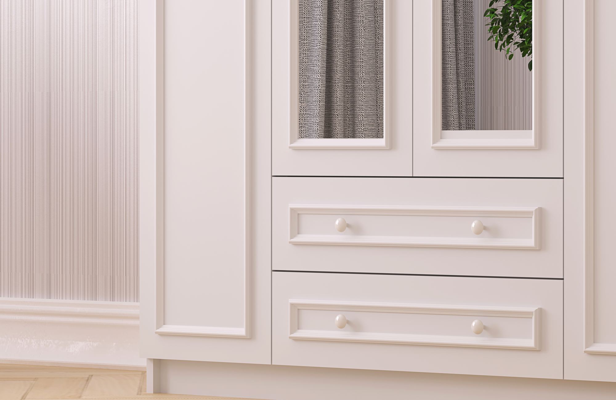 Dulap Hanah Home, PAL melaminat, 140 x 52 x 210 cm, alb mat, 167RAB1166 — imaginea 3