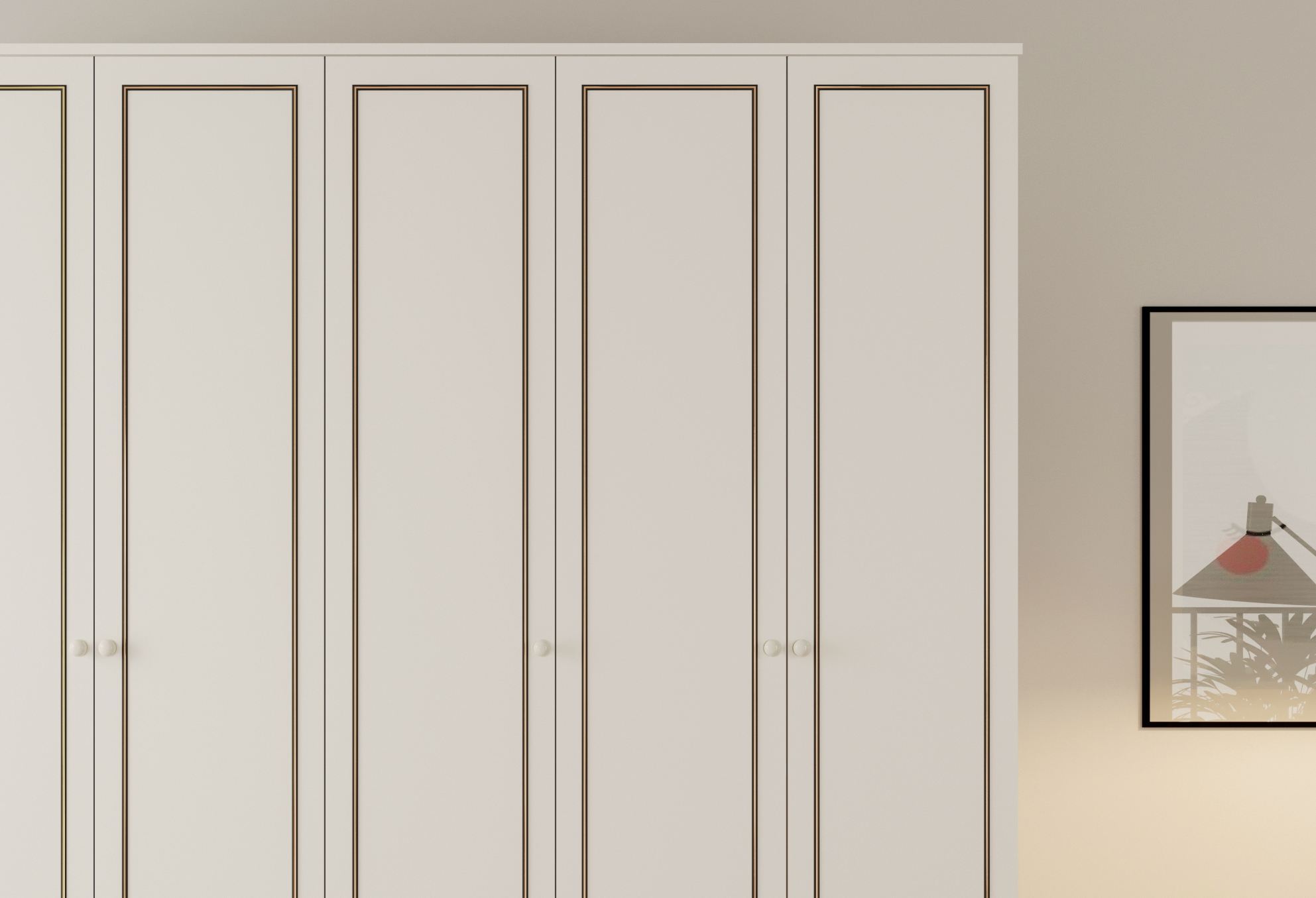 Dulap Hanah Home, PAL melaminat, 175 x 52 x 180 cm, alb mat, 167RAB1155 — imaginea 3
