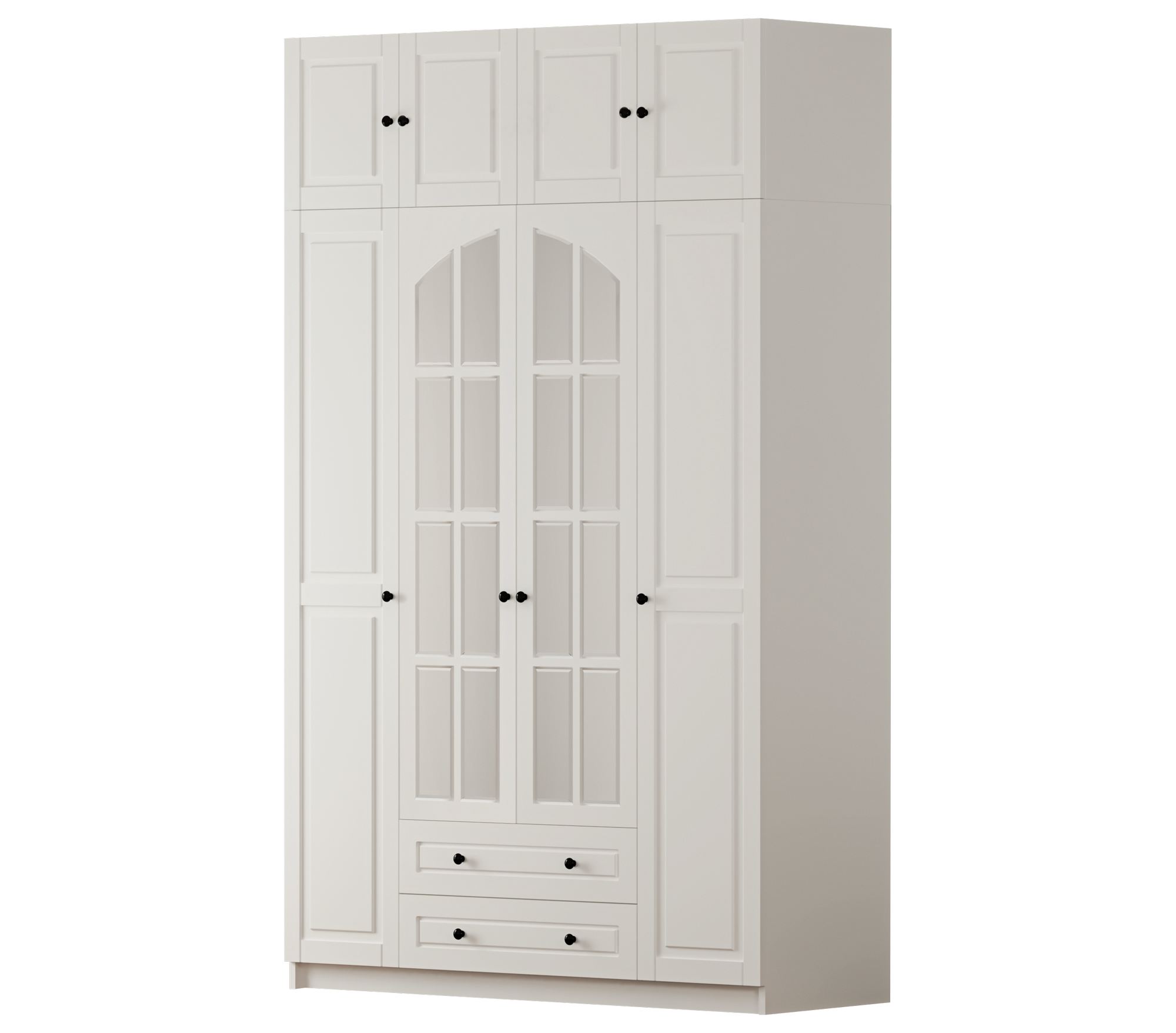 Dulap Hanah Home, PAL melaminat, 140 x 52 x 210 cm, alb mat, 167RAB1205 — imaginea 2
