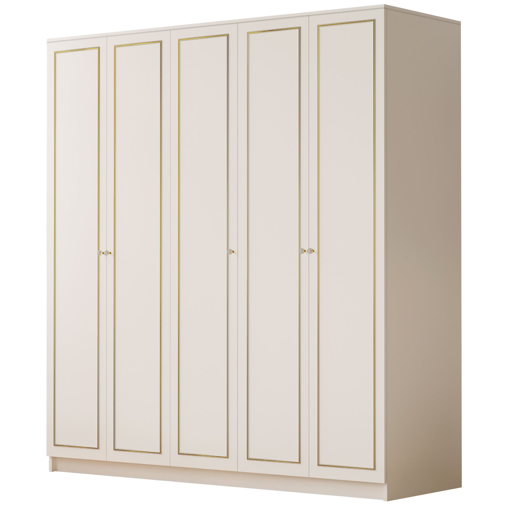 Dulap Hanah Home, PAL melaminat, 175 x 52 x 210 cm, alb mat, 167RAB1152 — imaginea 2