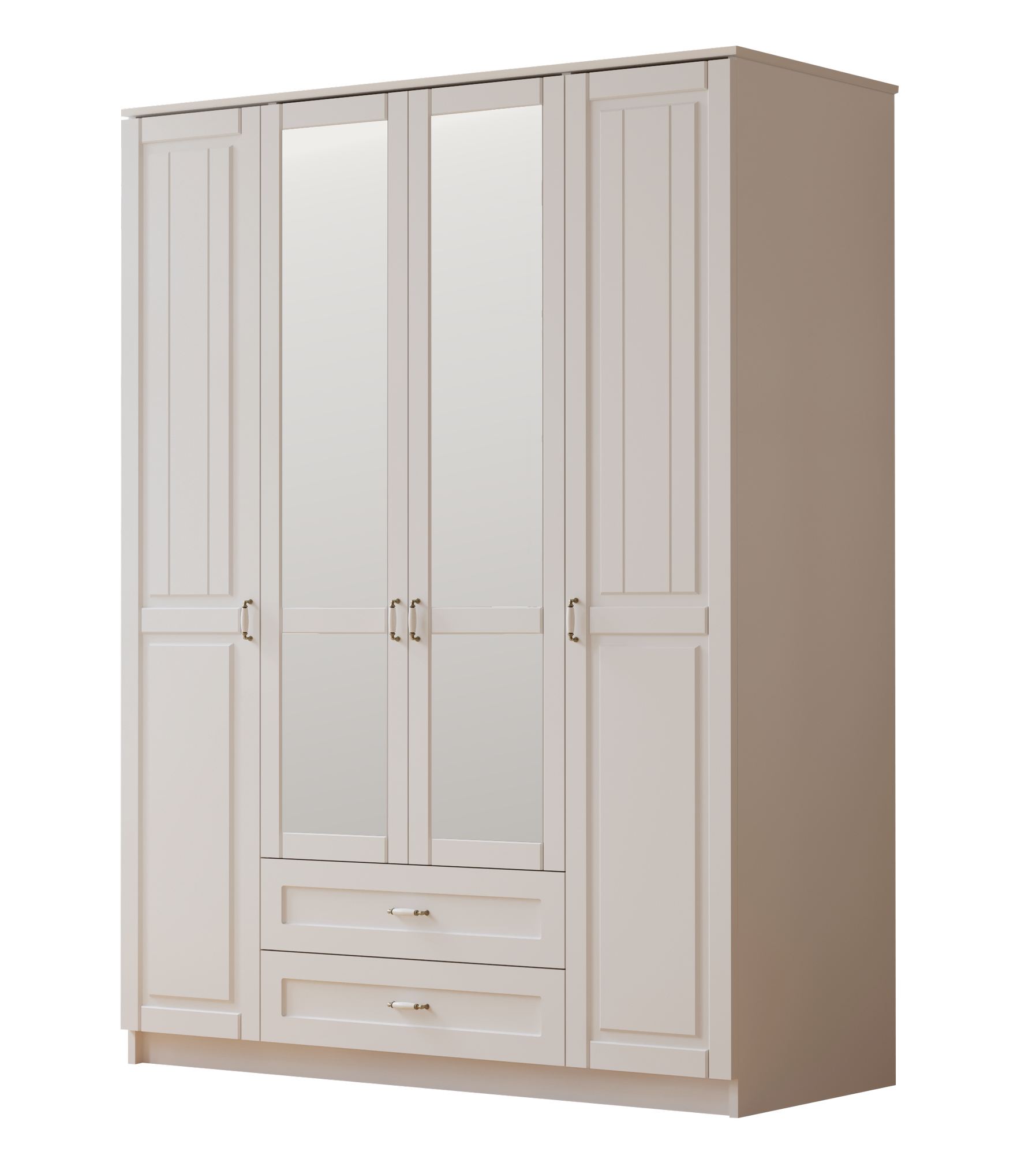 Dulap Hanah Home, PAL melaminat, 140 x 52 x 210 cm, alb mat, 167RAB1163 — imaginea 3