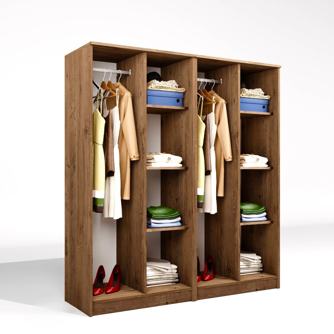 Dulap Hanah Home, PAL melaminat, 160 x 51.8 x 180 cm, atlantic pine, 350MWD1144 — imaginea 4