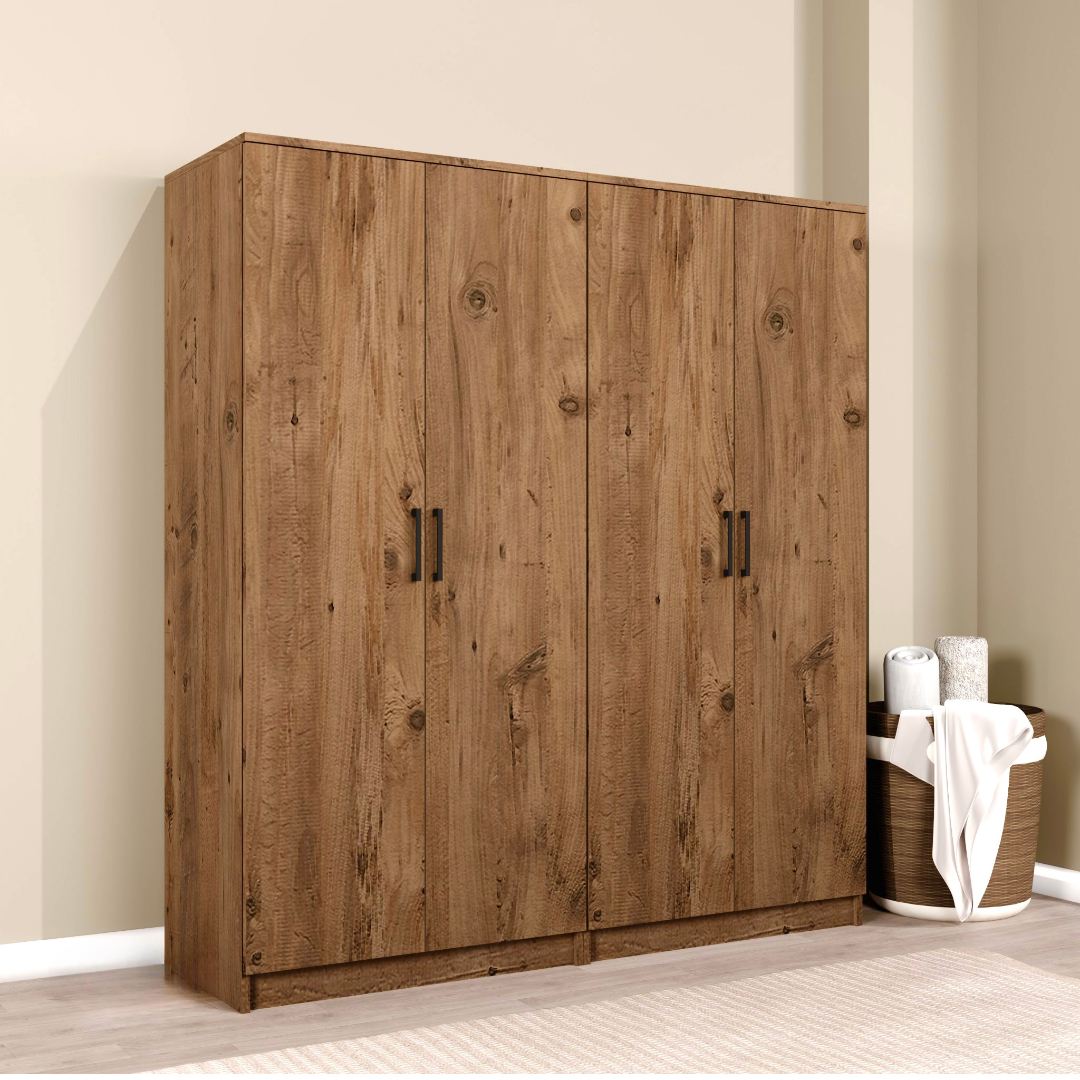 Dulap Hanah Home, PAL melaminat, 160 x 51.8 x 180 cm, atlantic pine, 350MWD1144 — imaginea 5