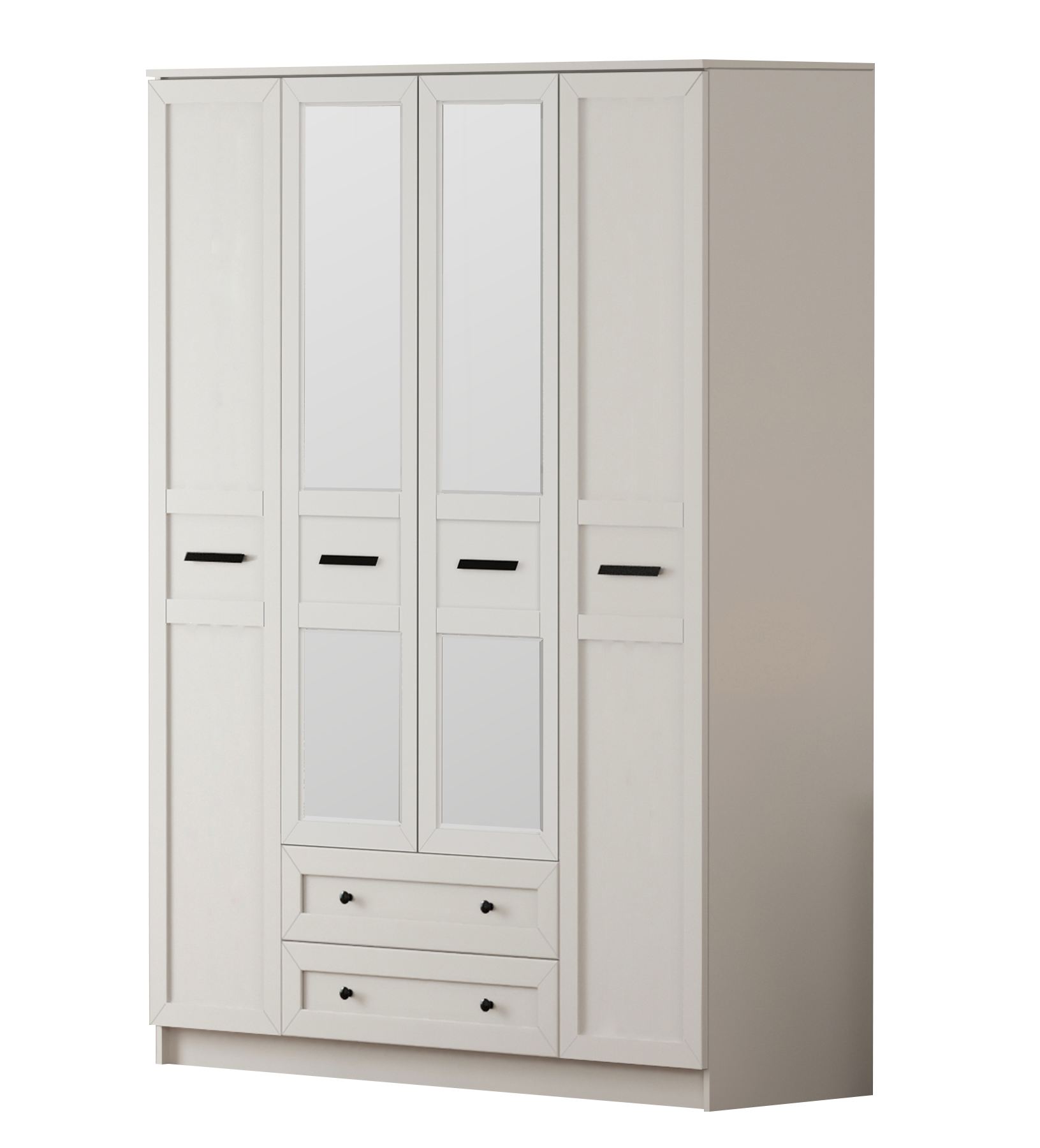 Dulap Hanah Home, PAL melaminat, 140 x 52 x 210 cm, alb mat, 167RAB1169 — imaginea 3