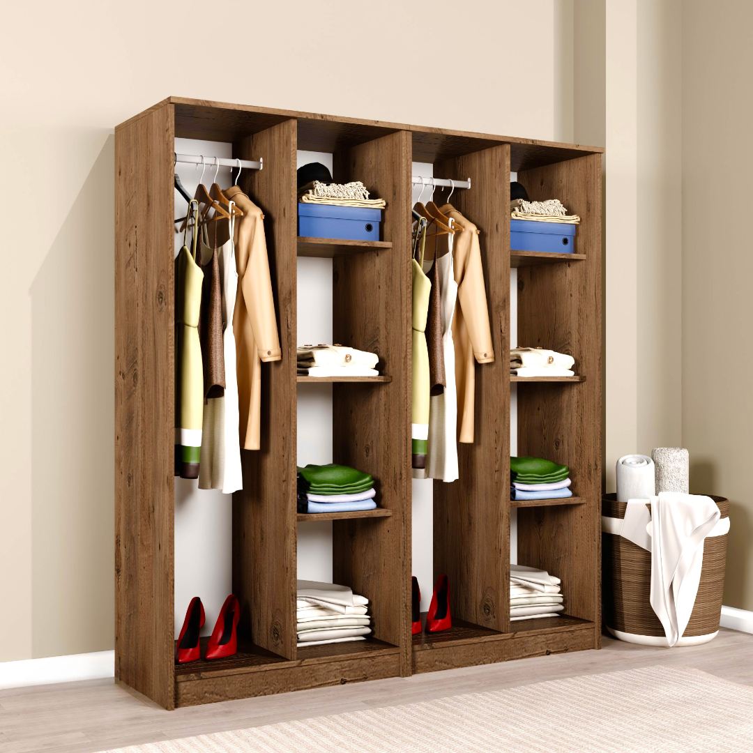 Dulap Hanah Home, PAL melaminat, 160 x 51.8 x 180 cm, atlantic pine, 350MWD1144 — imaginea 8