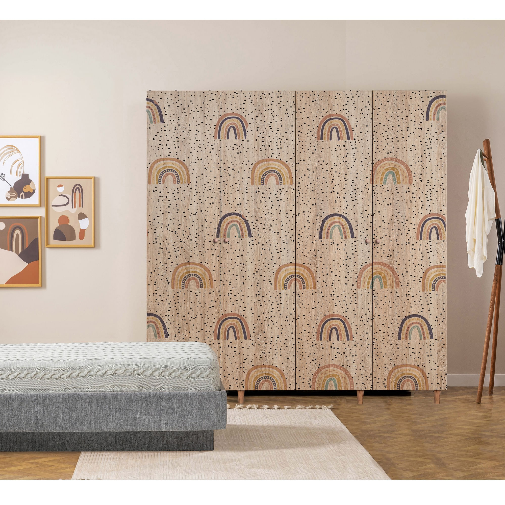 Dulap Hanah Home, PAL melaminat, 180 x 52 x 192 cm, stejar sonoma, lemn masiv, 869VEL8691 — imaginea 3