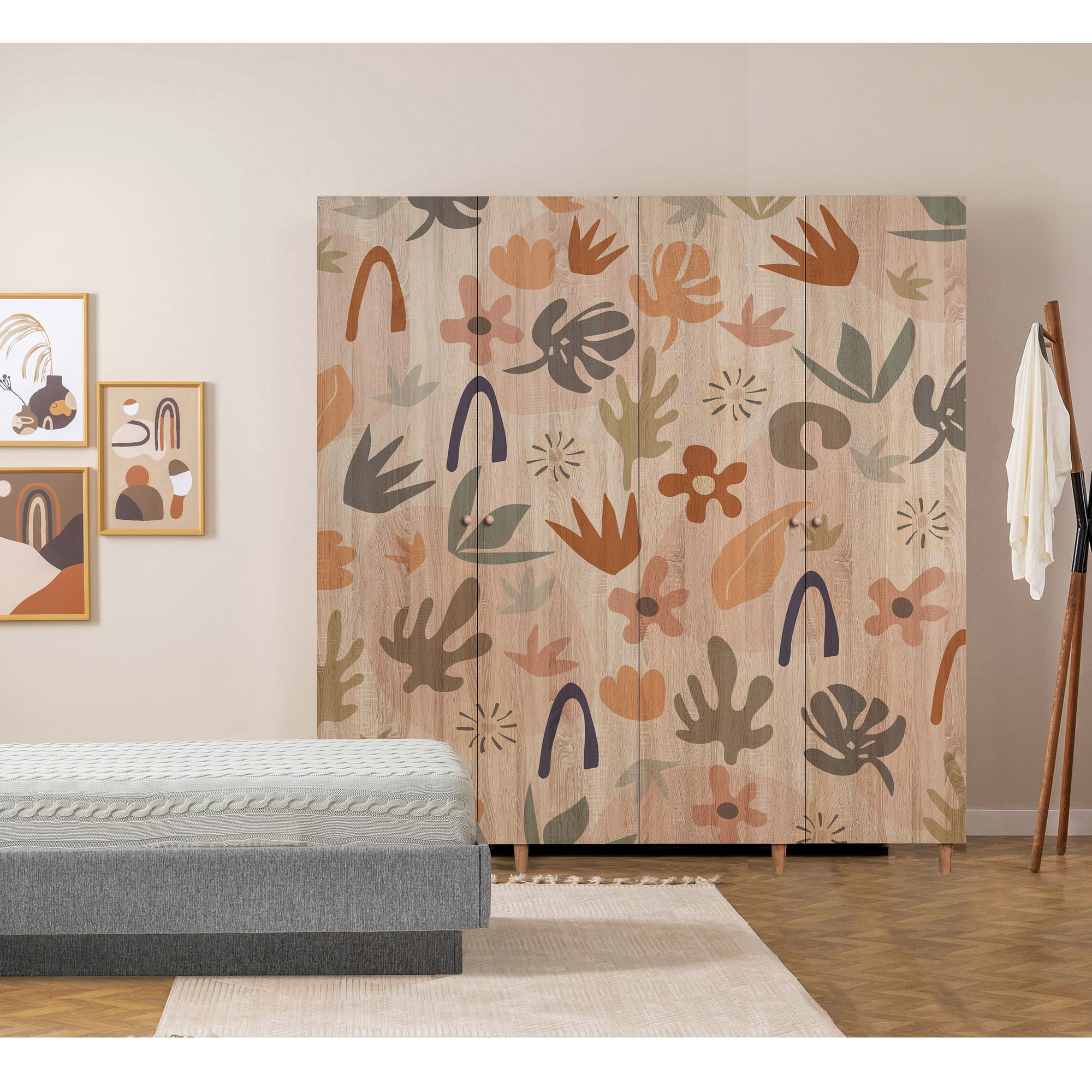 Dulap Hanah Home, PAL melaminat, 180 x 52 x 192 cm, stejar sonoma, lemn masiv, 869VEL8687 — imaginea 5