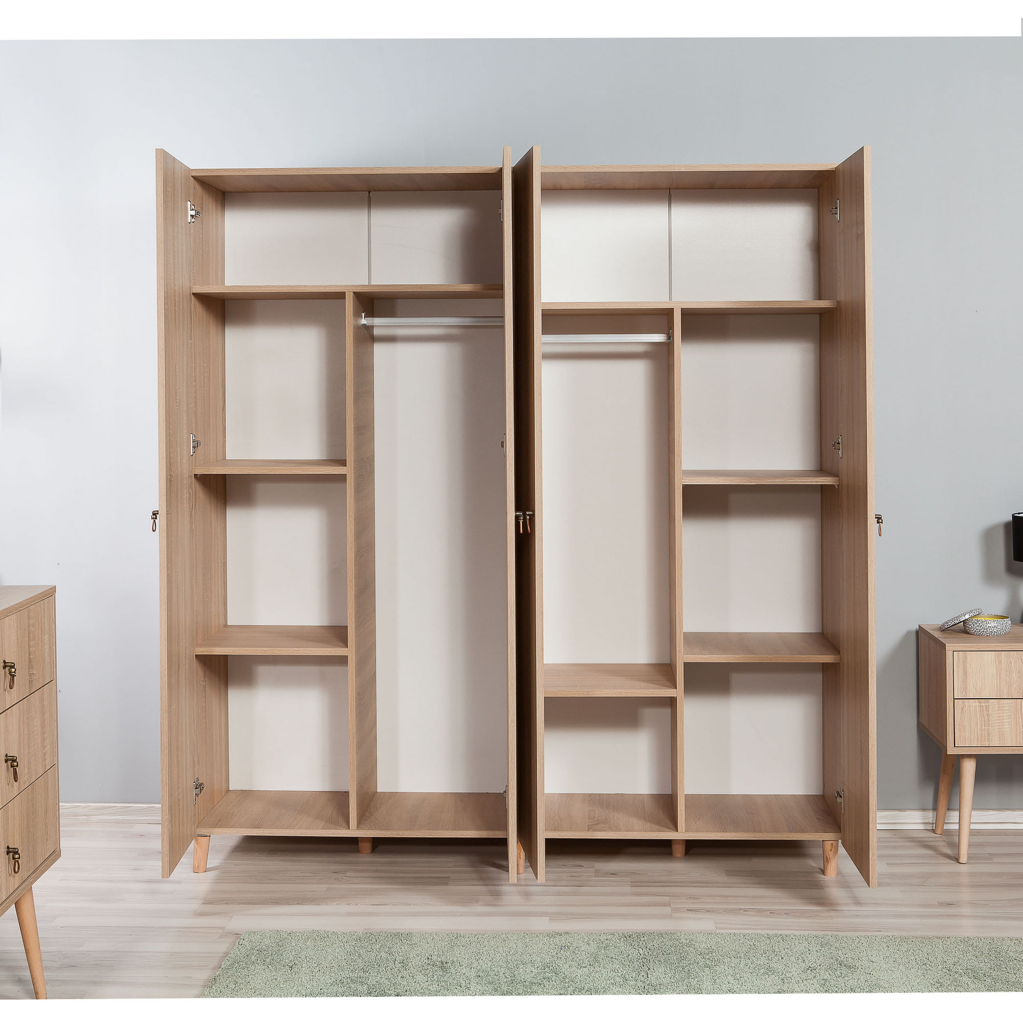 Dulap Hanah Home, PAL melaminat, 180 x 52 x 192 cm, stejar sonoma, 863SPH4229 — imaginea 8