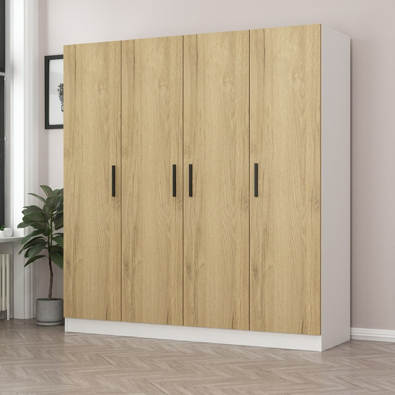 Dulap Hanah Home, PAL melaminat, 180 x 52 x 190 cm, nuc/alb, 506MNR2432 — imaginea 8