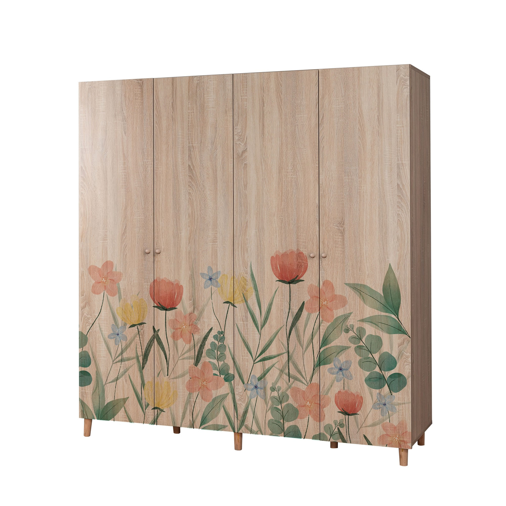 Dulap Hanah Home, PAL melaminat, 180 x 52 x 192 cm, stejar sonoma, lemn masiv, 869VEL8692 — imaginea 2