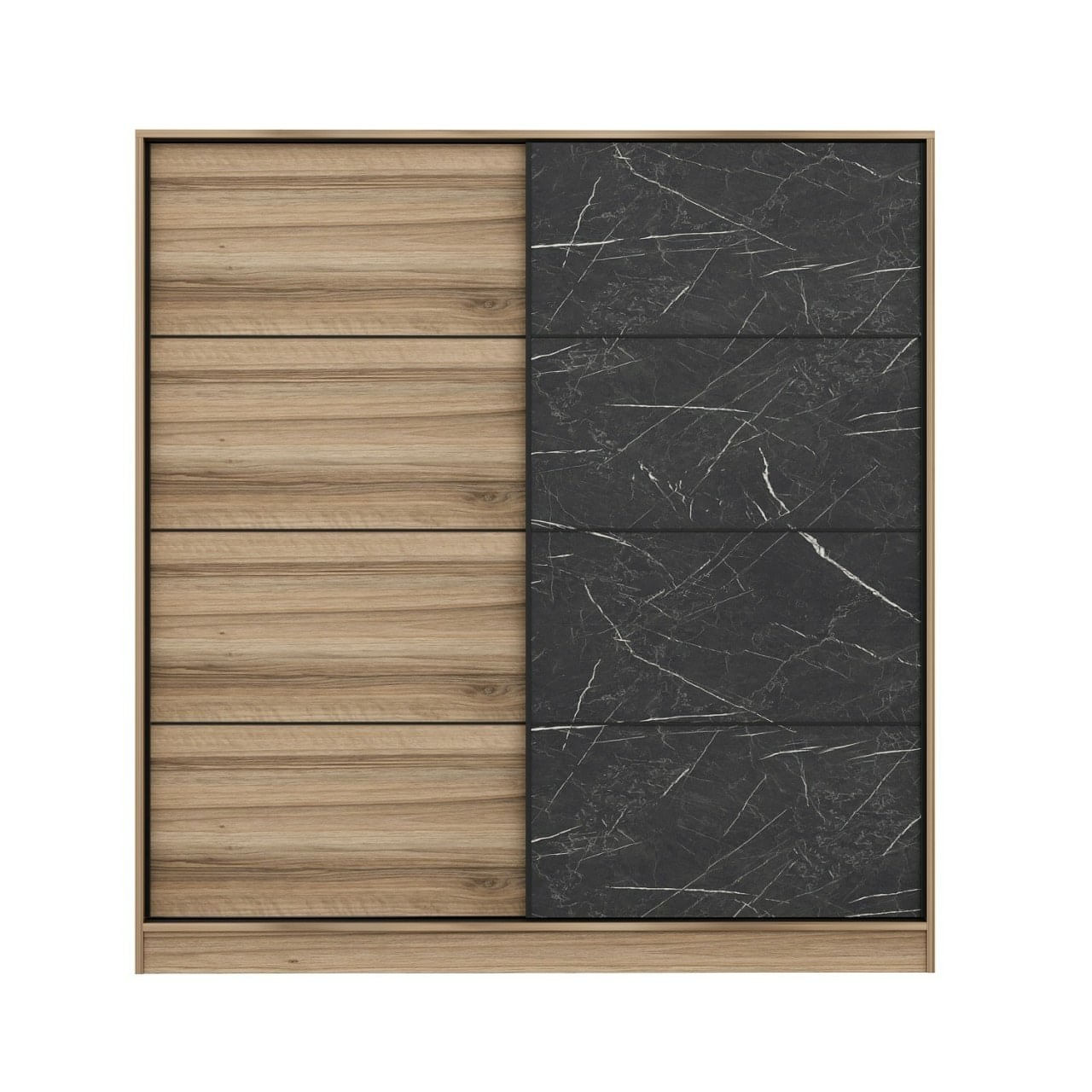 Dulap Hanah Home, PAL melaminat, 180 x 52 x 190 cm, dore/negru, 506MNR2537 — imaginea 6