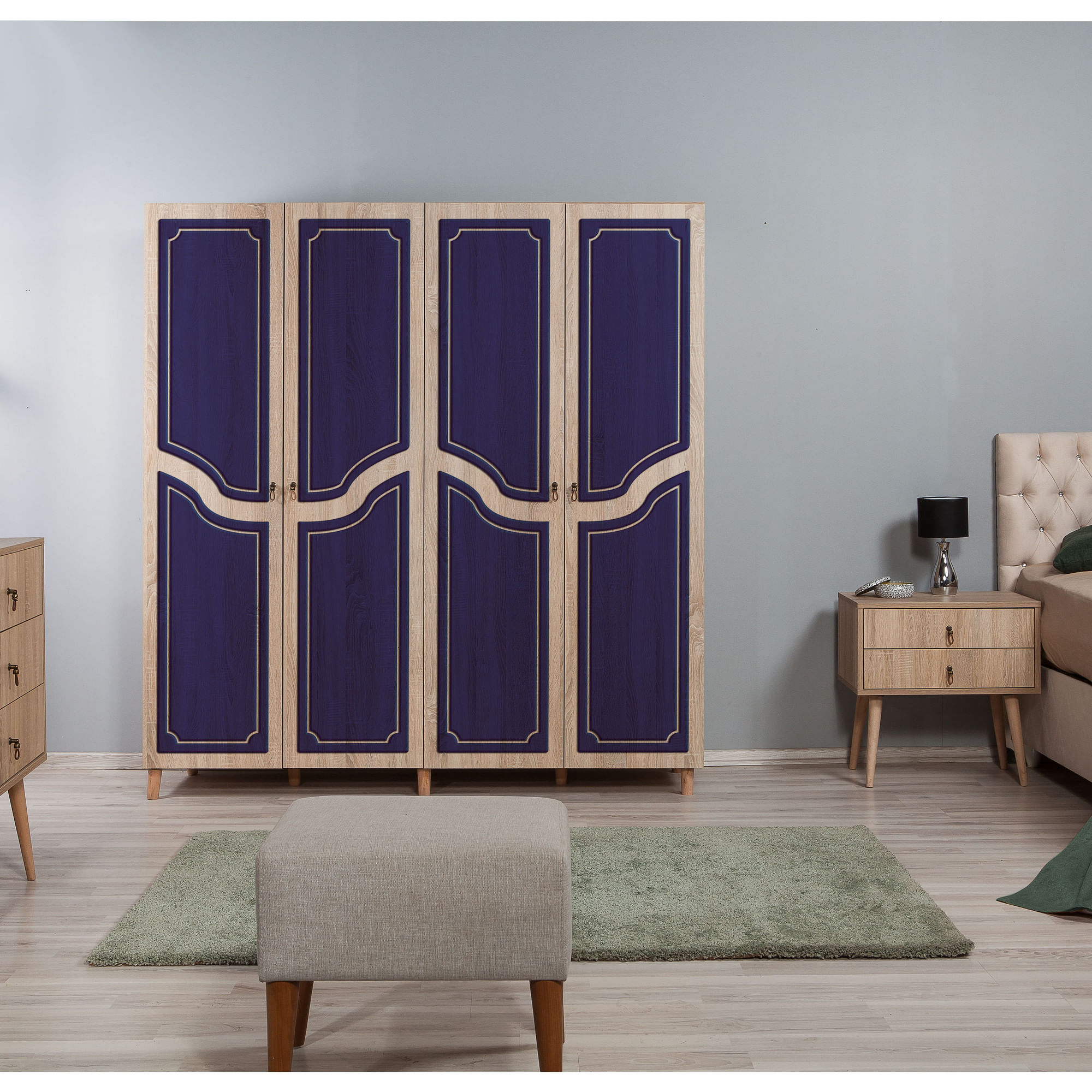 Dulap Hanah Home, PAL melaminat, 180 x 52 x 192 cm, stejar sonoma, 863SPH4226 — imaginea 3