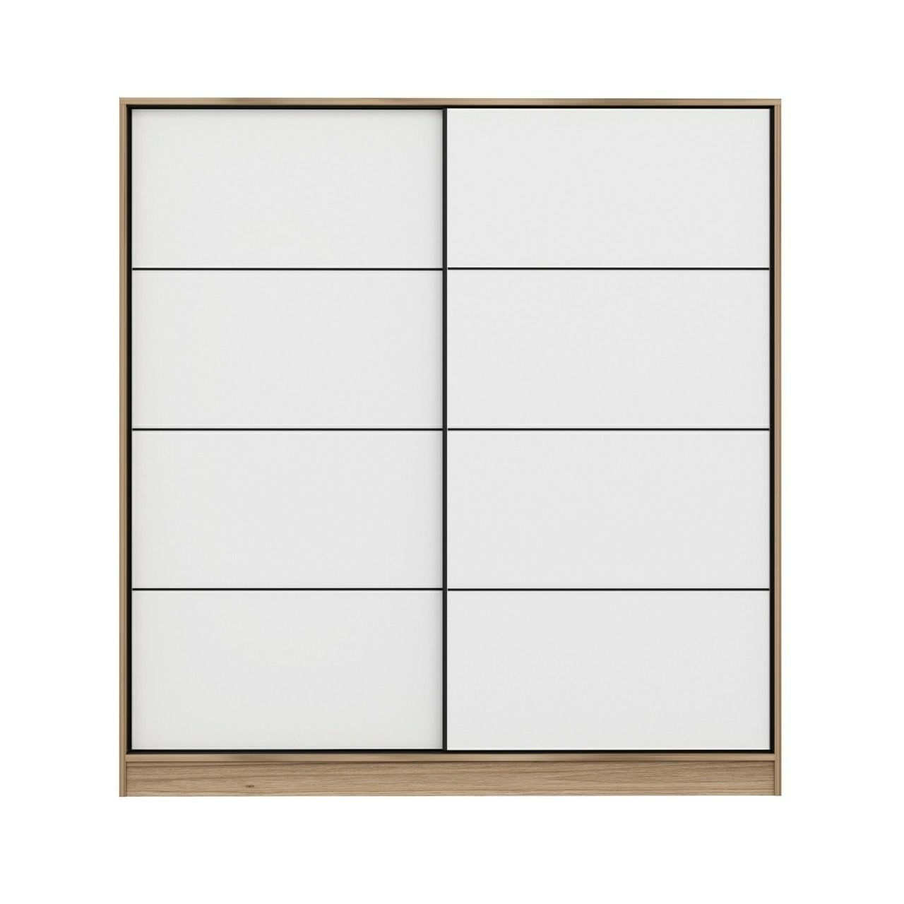 Dulap Hanah Home, PAL melaminat, 180 x 52 x 210 cm, alb/dore, 506MNR2530 — imaginea 2
