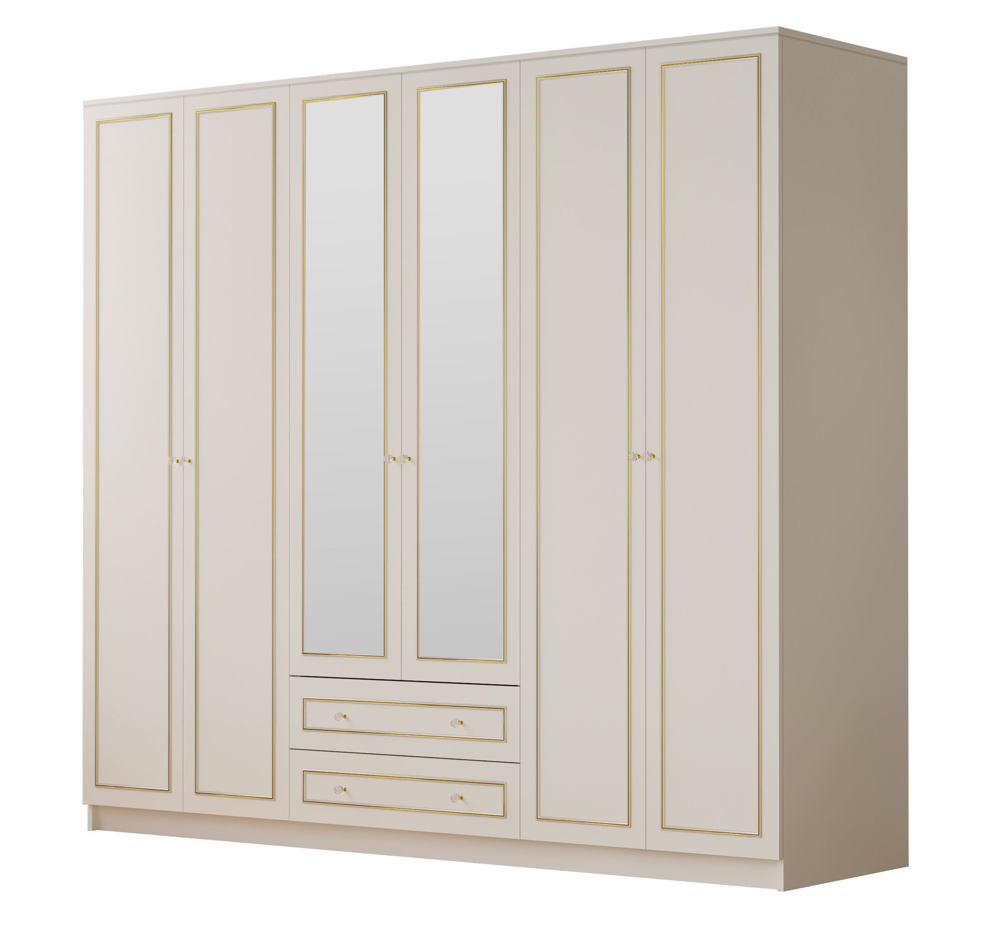 Dulap Hanah Home, PAL melaminat, 210 x 52 x 184 cm, alb mat, 167RAB1187 — imaginea 2