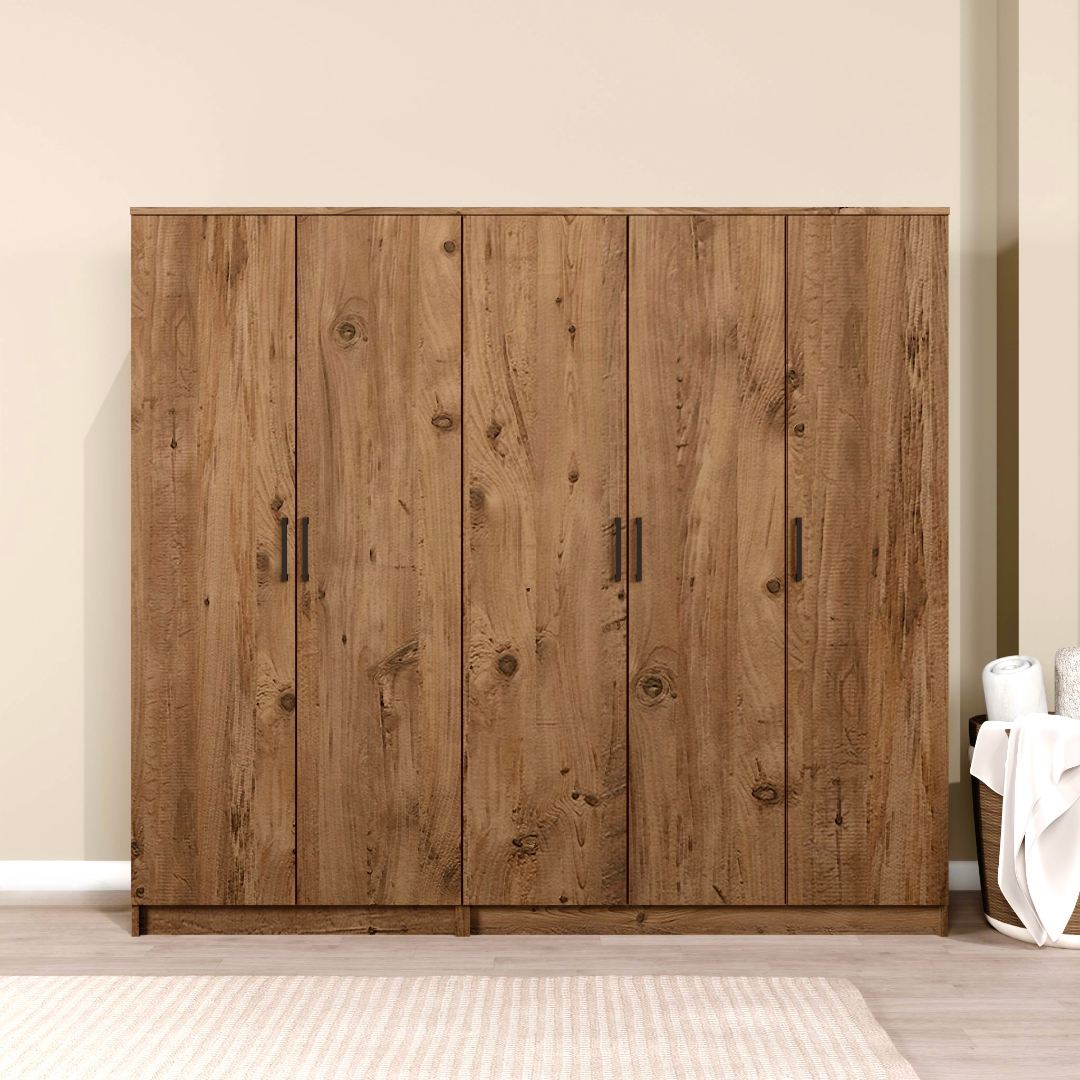 Dulap Hanah Home, PAL melaminat, 200 x 51.8 x 180 cm, atlantic pine, 350MWD1148 — imaginea 2