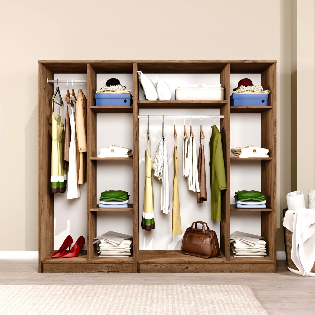 Dulap Hanah Home, PAL melaminat, 200 x 51.8 x 180 cm, atlantic pine, 350MWD1148 — imaginea 3