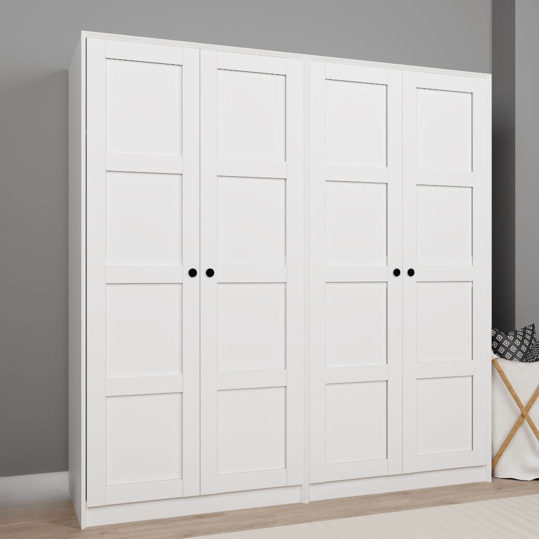 Dulap Hanah Home, PAL melaminat, 188 x 60 x 190 cm, alb, 350MWD1153 — imaginea 2