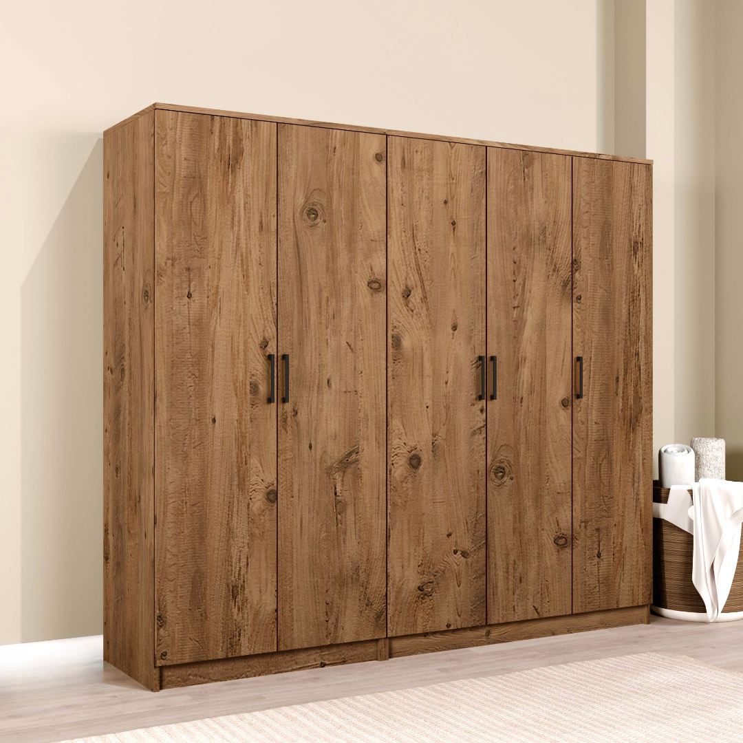Dulap Hanah Home, PAL melaminat, 200 x 51.8 x 180 cm, atlantic pine, 350MWD1148 — imaginea 4