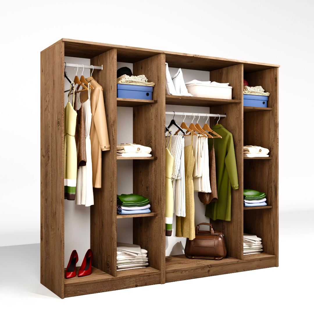 Dulap Hanah Home, PAL melaminat, 200 x 51.8 x 180 cm, atlantic pine, 350MWD1148 — imaginea 6