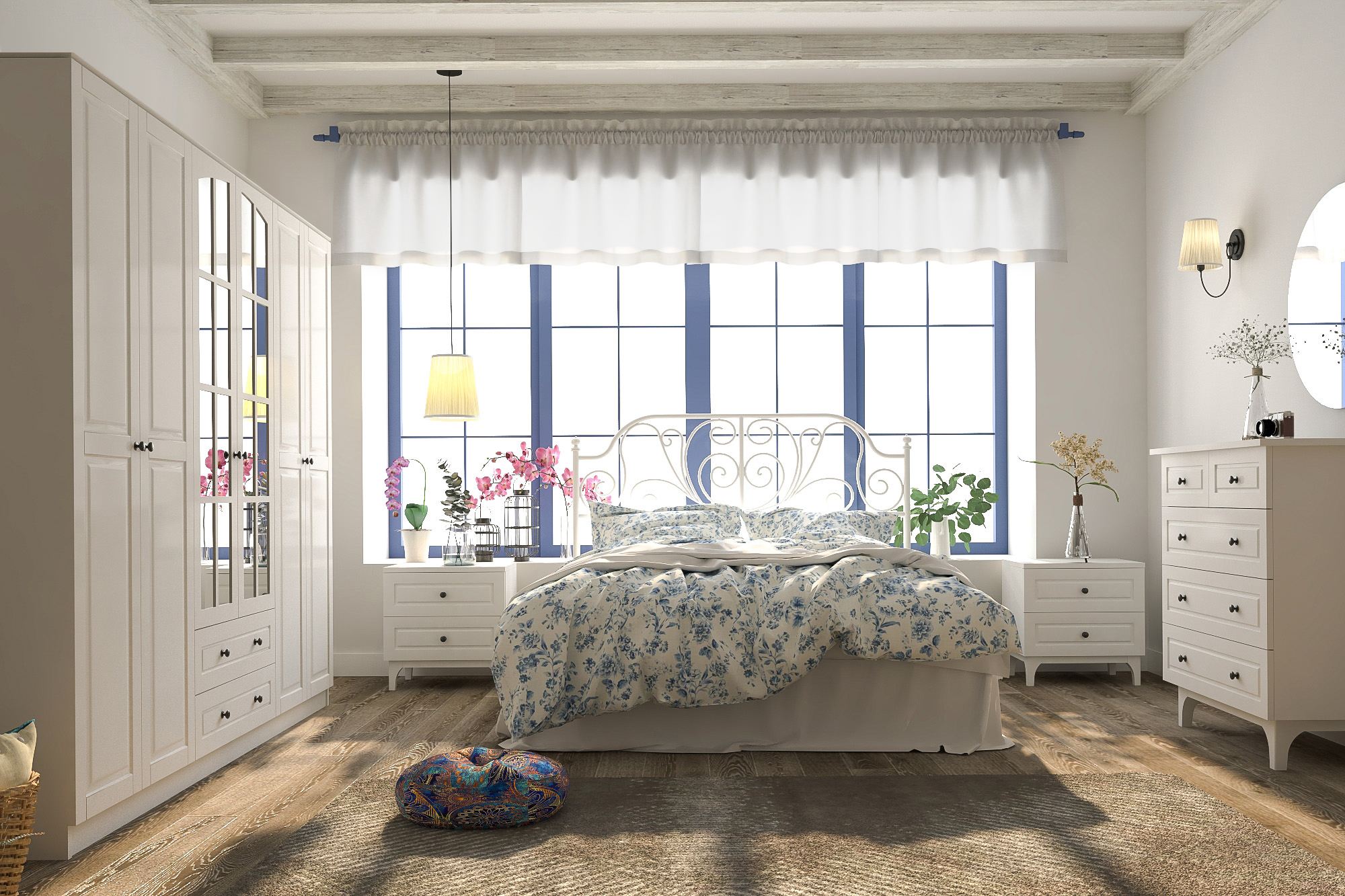 Dulap Hanah Home, PAL melaminat, 210 x 52 x 184 cm, alb mat, 167RAB1176
