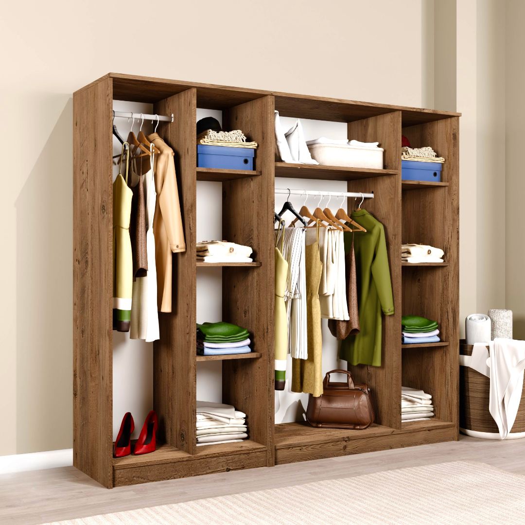 Dulap Hanah Home, PAL melaminat, 200 x 51.8 x 180 cm, atlantic pine, 350MWD1148 — imaginea 8
