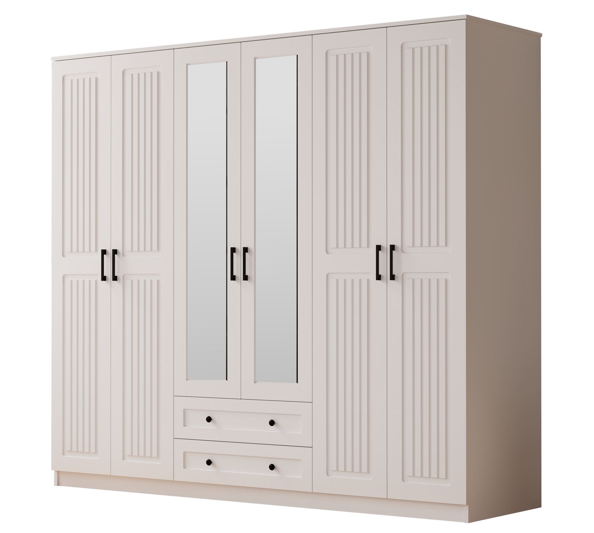 Dulap Hanah Home, PAL melaminat, 210 x 52 x 184 cm, alb mat, 167RAB1184