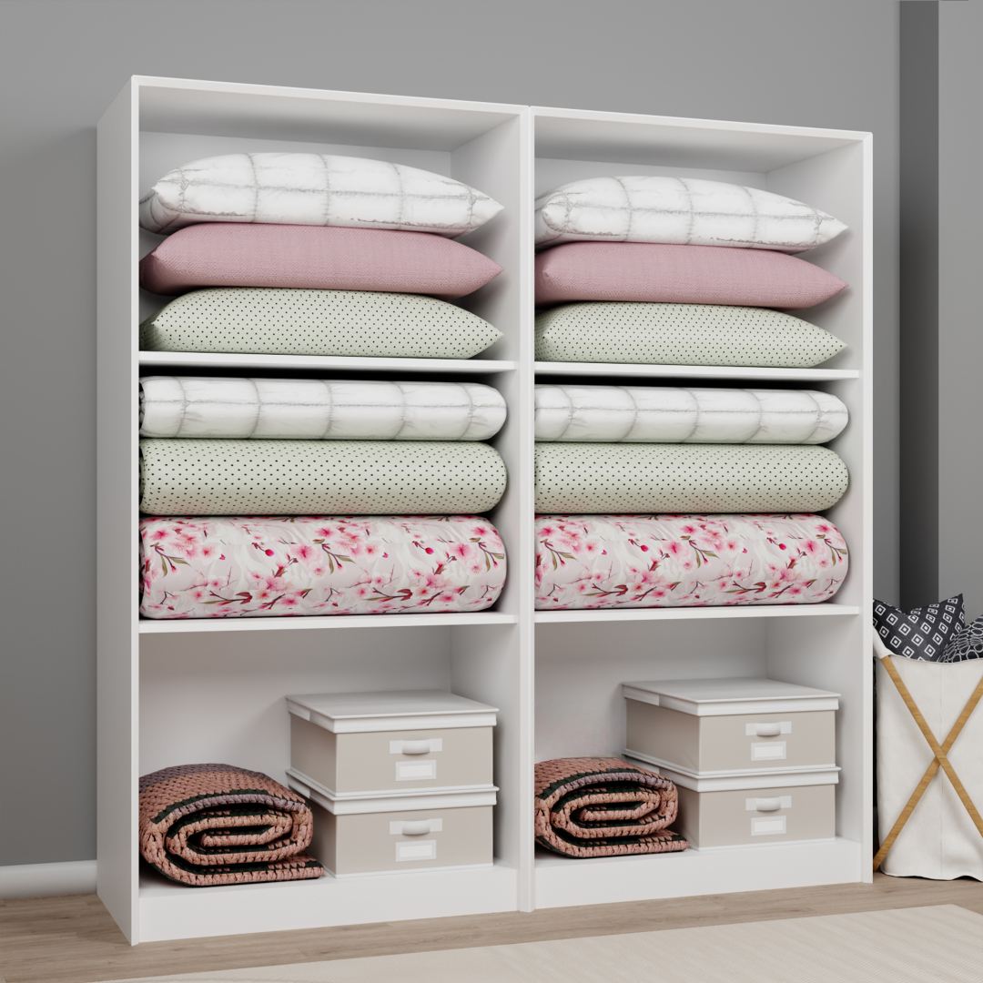 Dulap Hanah Home, PAL melaminat, 188 x 60 x 190 cm, alb, 350MWD1153 — imaginea 9