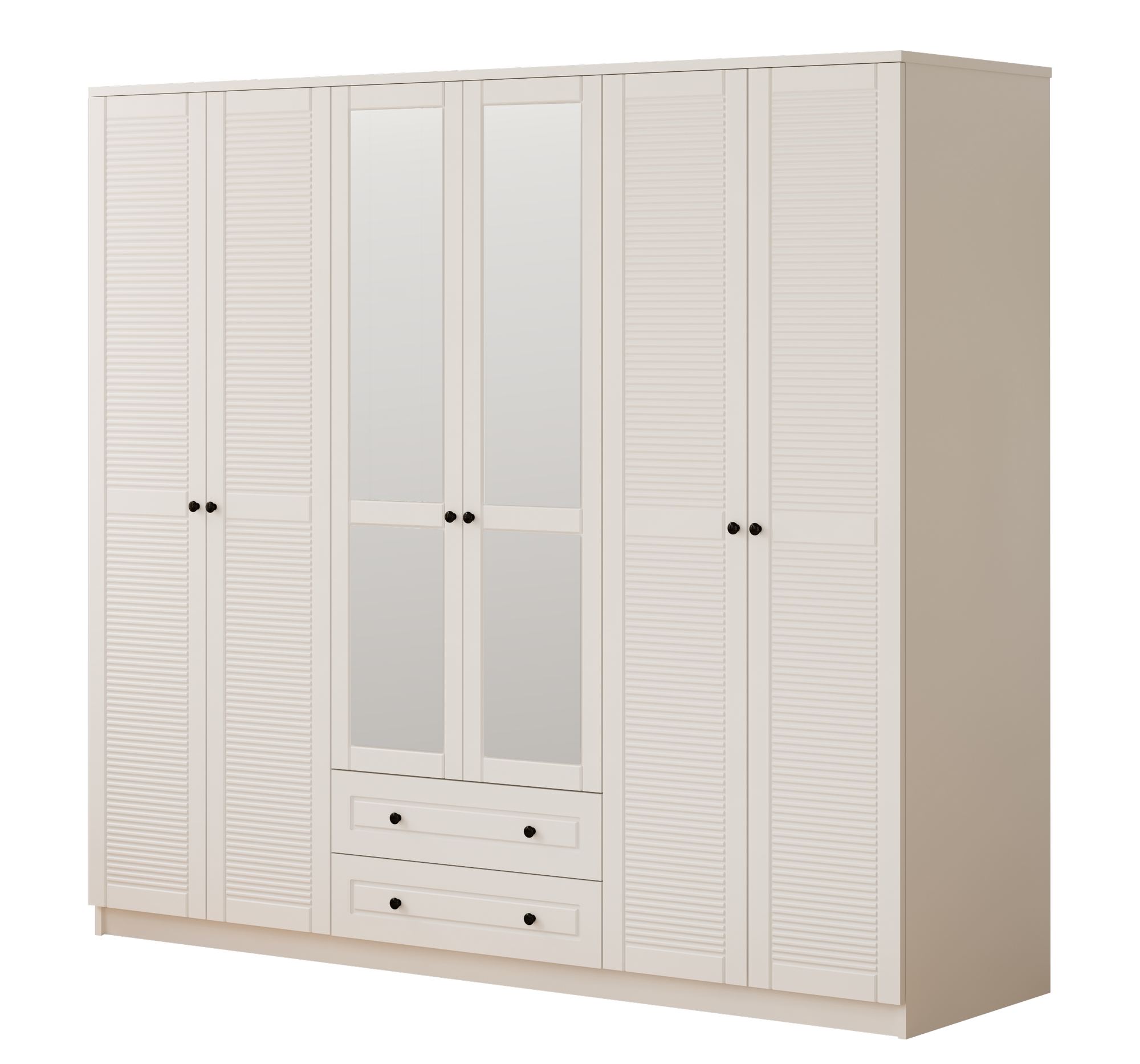 Dulap Hanah Home, PAL melaminat, 210 x 52 x 184 cm, alb mat, 167RAB1183 — imaginea 4