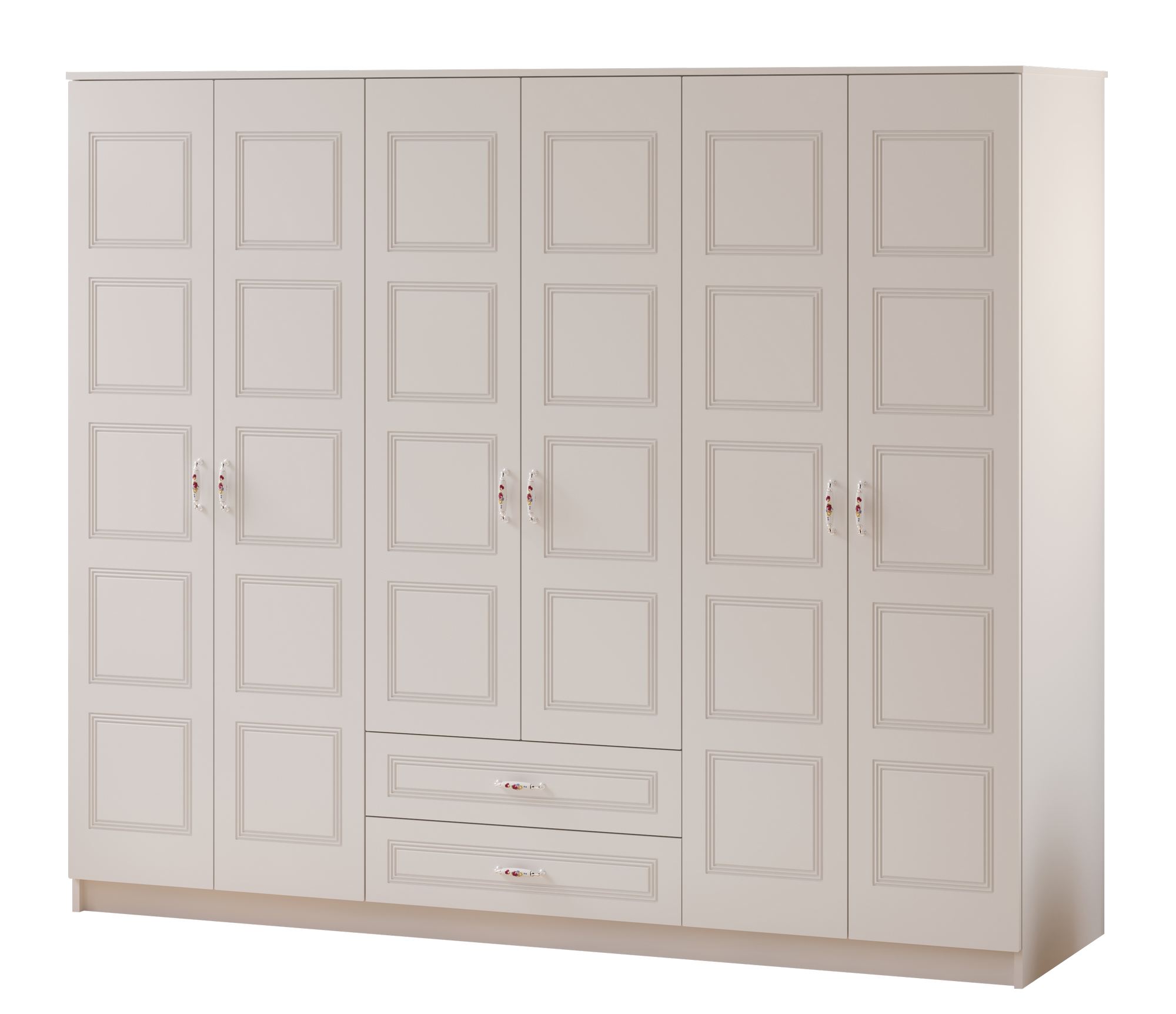 Dulap Hanah Home, PAL melaminat, 210 x 52 x 180 cm, alb mat, 167RAB1175 — imaginea 4