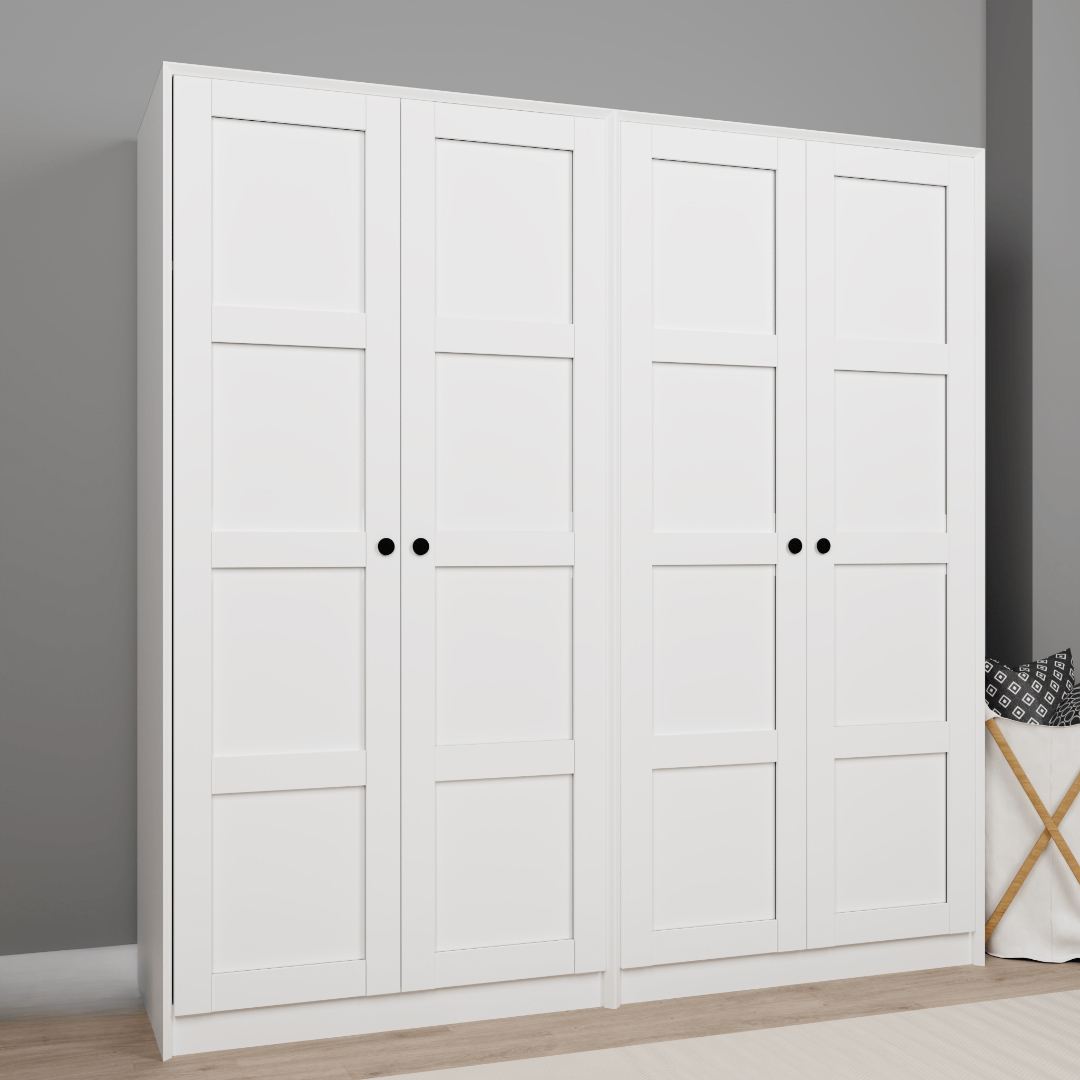 Dulap Hanah Home, PAL melaminat, 188 x 60 x 190 cm, alb, 350MWD1151