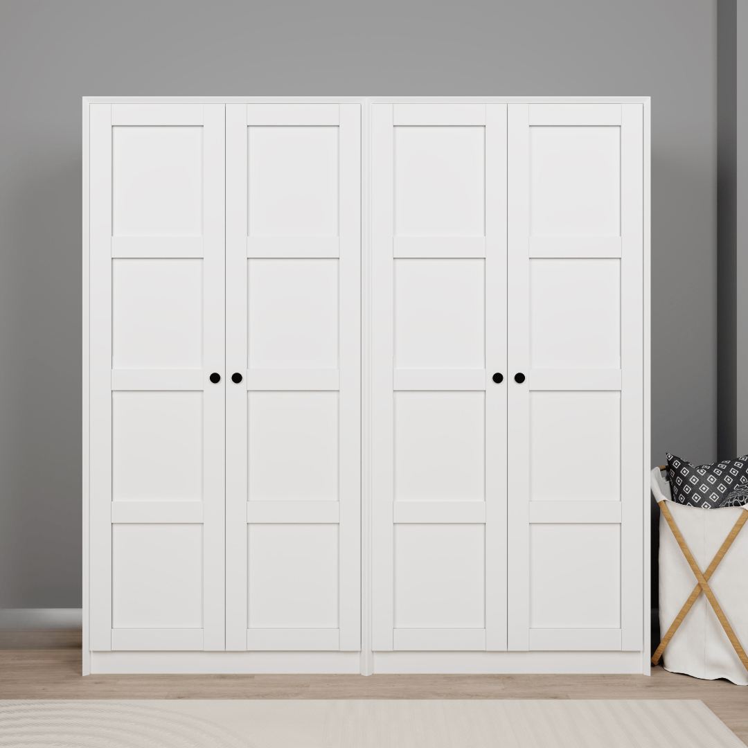 Dulap Hanah Home, PAL melaminat, 188 x 60 x 190 cm, alb, 350MWD1151 — imaginea 4