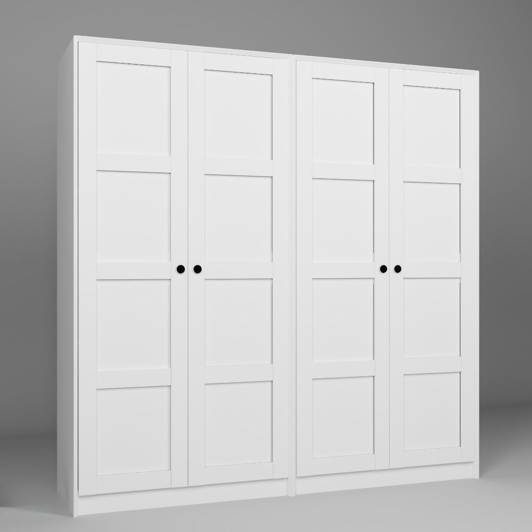 Dulap Hanah Home, PAL melaminat, 188 x 60 x 190 cm, alb, 350MWD1151 — imaginea 6