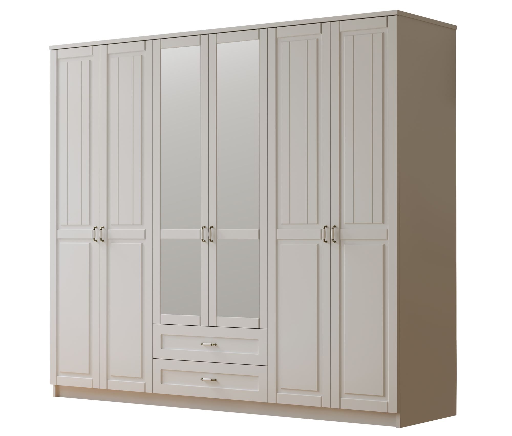 Dulap Hanah Home, PAL melaminat, 210 x 52 x 184 cm, alb mat, 167RAB1195 — imaginea 2