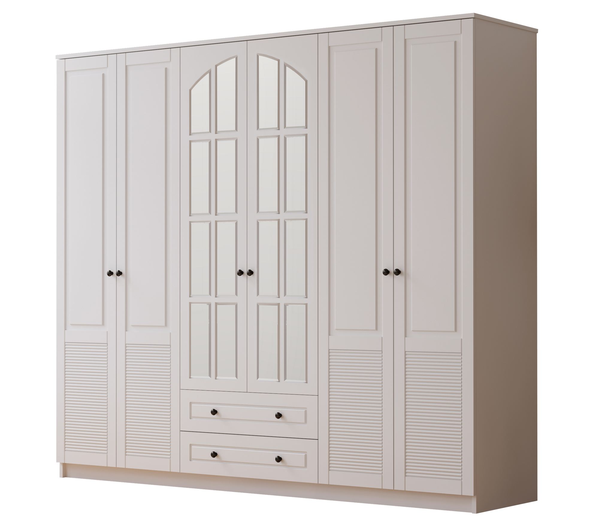 Dulap Hanah Home, PAL melaminat, 210 x 52 x 184 cm, alb mat, 167RAB1193 — imaginea 5