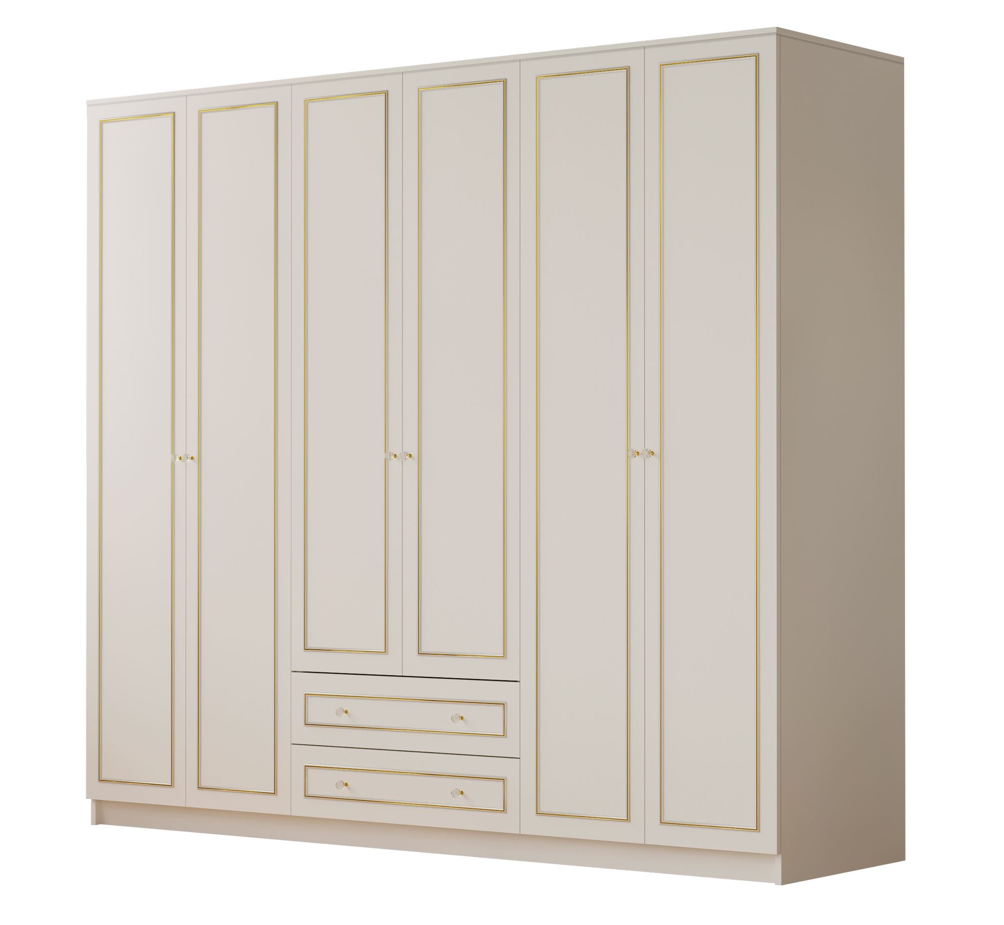 Dulap Hanah Home, PAL melaminat, 210 x 52 x 210 cm, alb mat, 167RAB1186 — imaginea 5