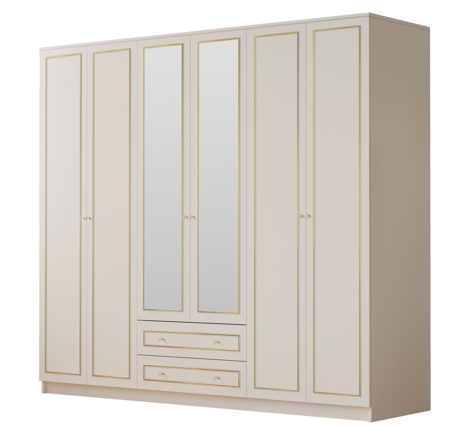 Dulap Hanah Home, PAL melaminat, 210 x 52 x 210 cm, alb mat, 167RAB1188 — imaginea 5