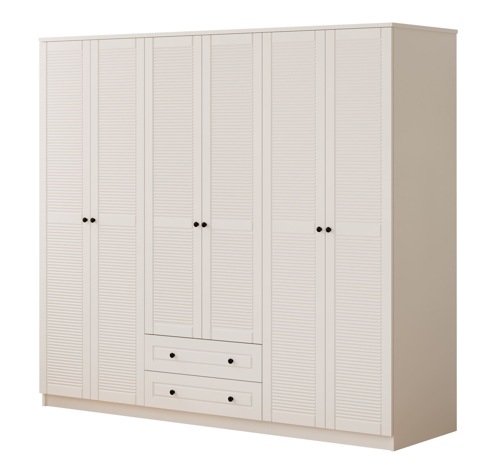 Dulap Hanah Home, PAL melaminat, 210 x 52 x 210 cm, alb mat, 167RAB1181