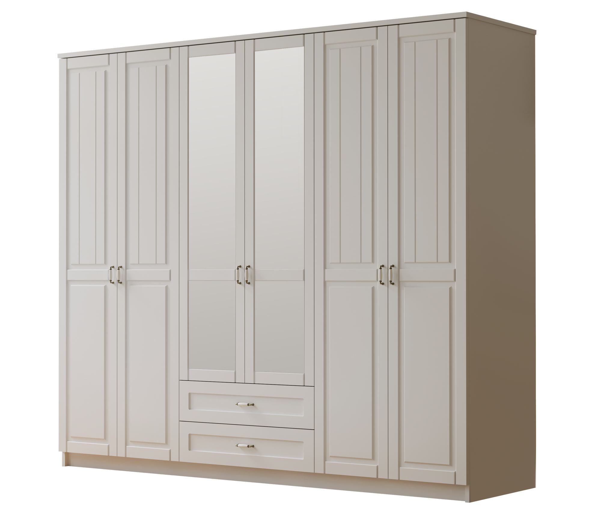 Dulap Hanah Home, PAL melaminat, 210 x 52 x 210 cm, alb mat, 167RAB1196 — imaginea 4