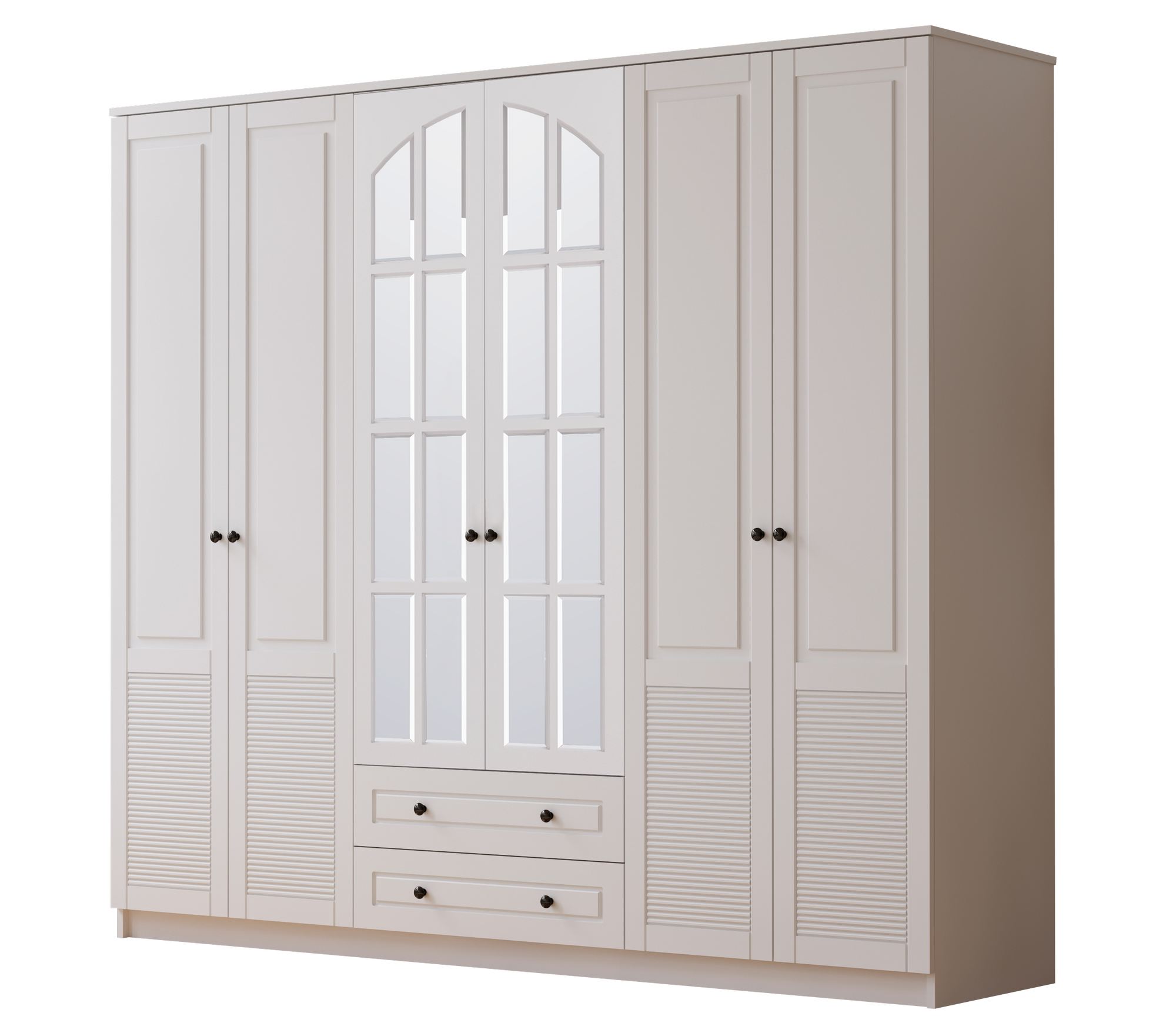 Dulap Hanah Home, PAL melaminat, 210 x 52 x 210 cm, alb mat, 167RAB1194 — imaginea 4