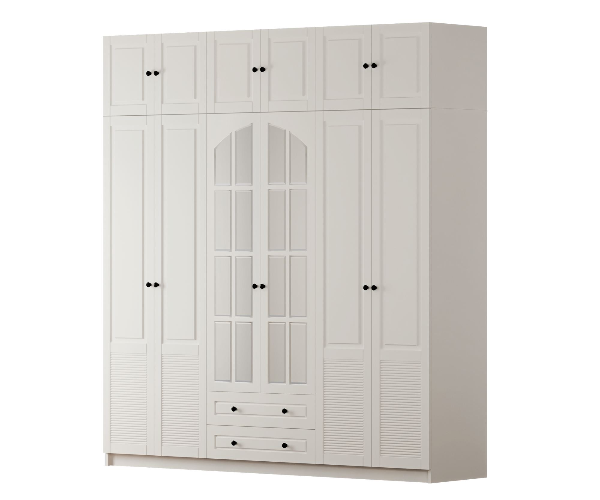 Dulap Hanah Home, PAL melaminat, 210 x 52 x 240 cm, alb mat, 167RAB1214 — imaginea 3