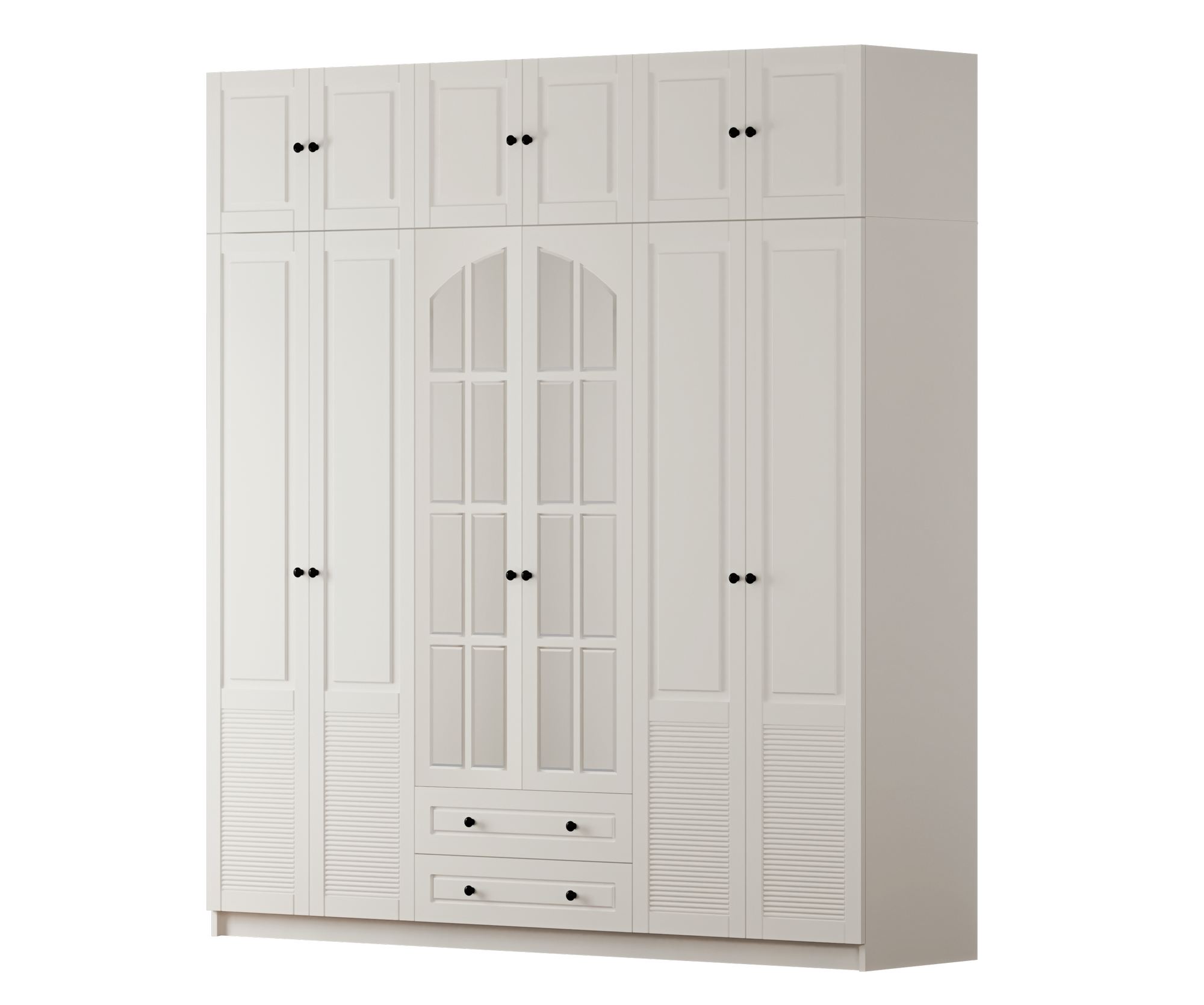 Dulap Hanah Home, PAL melaminat, 210 x 52 x 210 cm, alb mat, 167RAB1213 — imaginea 5