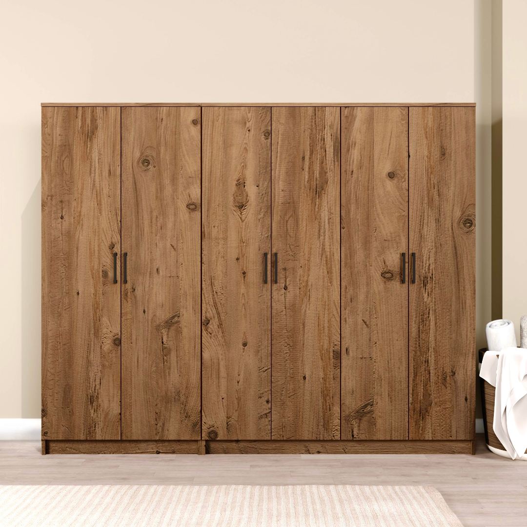 Dulap Hanah Home, PAL melaminat, 220 x 51.8 x 180 cm, atlantic pine, 350MWD1150 — imaginea 2