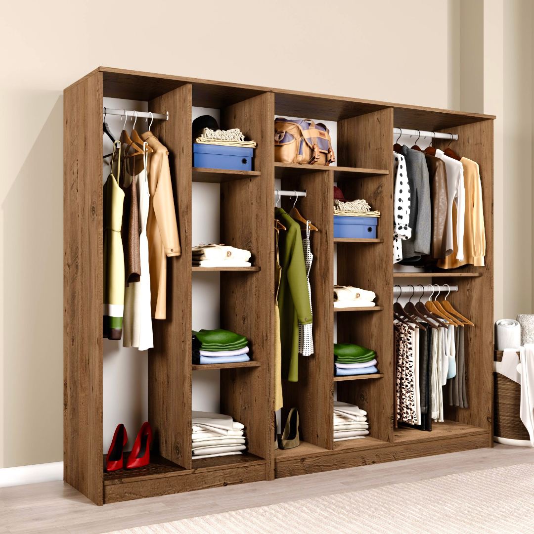 Dulap Hanah Home, PAL melaminat, 220 x 51.8 x 180 cm, atlantic pine, 350MWD1150 — imaginea 3